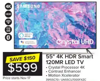 Leon's Samsung 55 cuhd 4k smart tv un55cu7000fxzc offer
