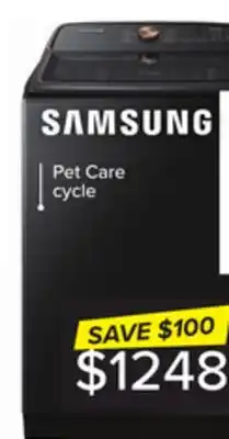 Leon's Samsung black stainless ultra capacity top load washer (6.2cu.ft) - wa54cg7550ava4 offer