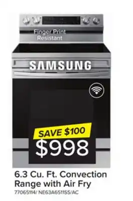 Leon's Samsung stainless steel freestanding electric fan convection range with air fry and wi-fi (6.3 cu.ft) - ne63a6511ss/ac offer