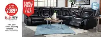 The Brick Dale 6-piece leather-look fabric power reclining sectional - black offer