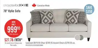 The Brick Kylie linen-look fabric sofa - zeus pearl offer