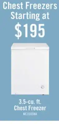 The Brick Midea 3.5 cu. ft. chest freezer mc350swar0rc1 offer