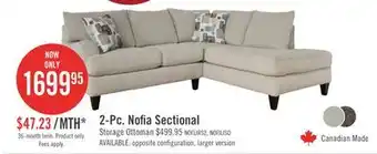 The Brick Nofia 2-piece chenille right-facing sectional - linen offer