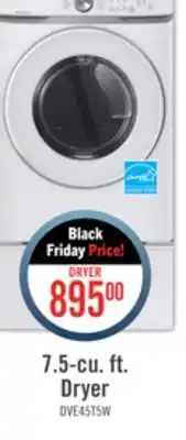 The Brick Samsung 7.5 cu. ft. front-load electric dryer - dve45t6005w/ac offer