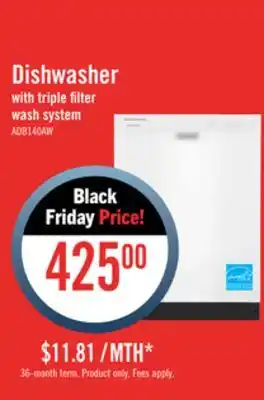 The Brick Amana dishwasher with triple filter wash system - adb1400amw offer