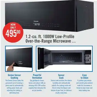 The Brick Panasonic 1.2 cu. ft. low-profile over-the-range microwave - nnsg65nb offer