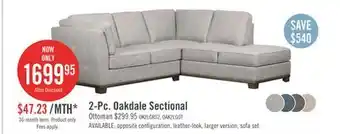 The Brick Oakdale 2-piece linen-look fabric right-facing sectional - light grey offer