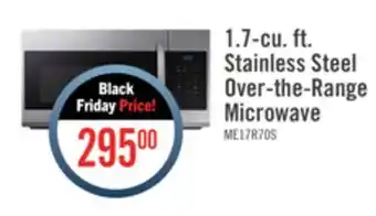 The Brick Samsung 1.7 cu. ft. over-the-range microwave - me17r7011es/ac offer
