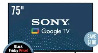 The Brick Sony bravia 75 x80k 4k hdr led smart google tv offer