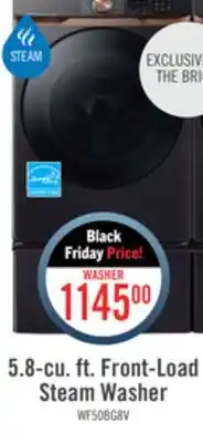 The Brick Samsung 5.8 cu. ft. smart front-load washer with super speed - wf50bg8300avus offer
