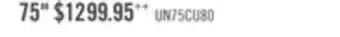 The Brick Samsung 75 cu8000 crystal uhd 4k smart tv offer