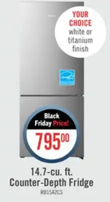 The Brick Hisense 14.7 cu. ft. counter-depth bottom-mount refrigerator - rb15a2cse offer