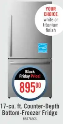 The Brick Hisense 17 cu. ft. counter-depth bottom-mount refrigerator - rb17a2cse offer
