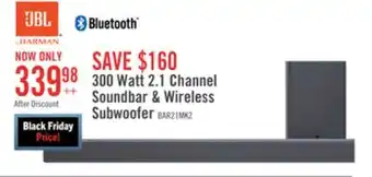 The Brick Jbl 2.1-channel deep bass soundbar with wireless subwoofer offer