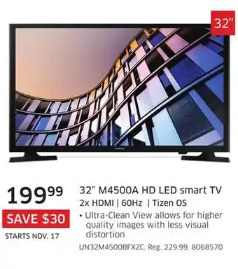 The Source Samsung 32 m4500a hd led smart tv offer