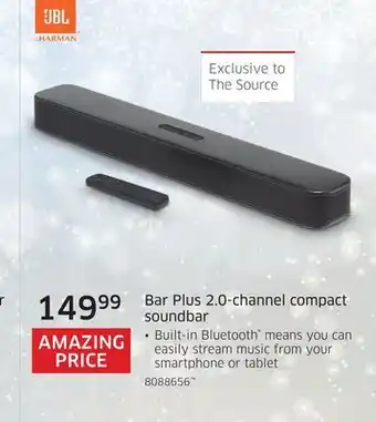 The Source Jbl bar plus 2.0-channel compact soundbar offer
