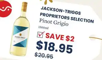 Wine Rack Jackson-triggs proprietors selection pinot grigio offer