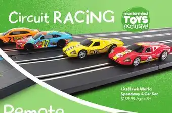 Mastermind Toys Litehawk world speedway 4 car set offer