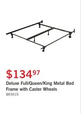 The Brick Deluxe full/queen/king metal bed frame with caster wheels offer