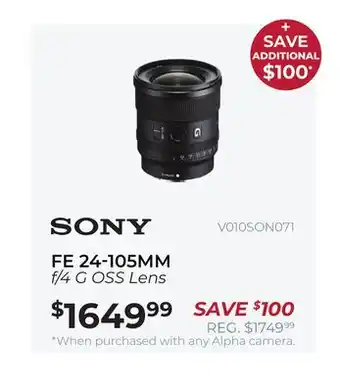 Henry's Fe 24-105mm f/4 g oss lens offer