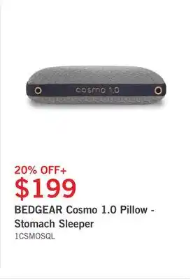The Brick Bedgear cosmo 1.0 pillow - stomach sleeper offer