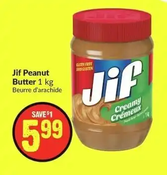 FreshCo Jif Peanut Butter 1kg offer