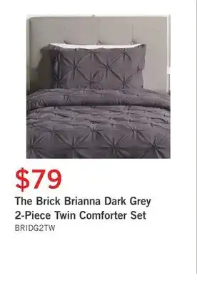 The Brick Brianna dark grey 2-piece twin comforter set offer