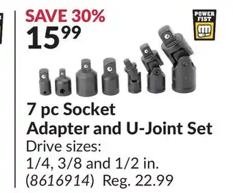 Princess Auto 7 pc socket adapter and u-joint set offer