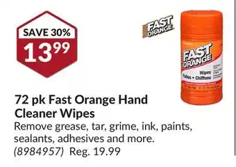 Princess Auto 72 pk fast orange hand cleaner wipes offer