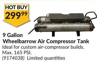 Princess Auto 9 gallon wheelbarrow air compressor tank offer
