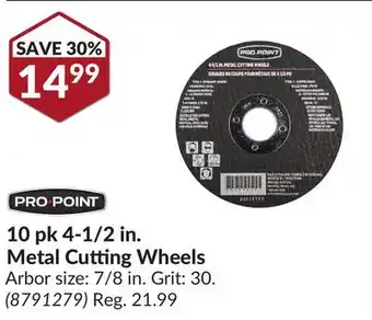 Princess Auto 10 pk 4-1/2 in. metal cutting wheels offer