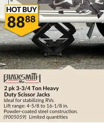 Princess Auto 2 pk 3-3/4 ton heavy duty scissor jacks offer