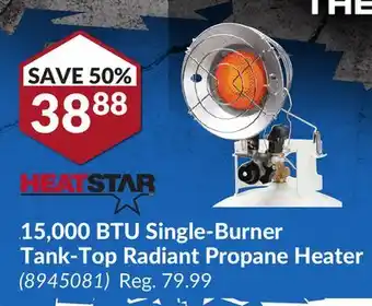 Princess Auto 15, 000 btu single-burner tank-top radiant propane heater offer