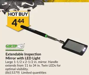 Princess Auto Extendable inspection mirror with led light offer