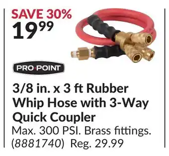 Princess Auto 3/8 in. x 3 ft rubber whip hose with 3 - way quick coupler offer