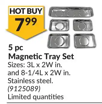 Princess Auto 5 pc magnetic tray set offer