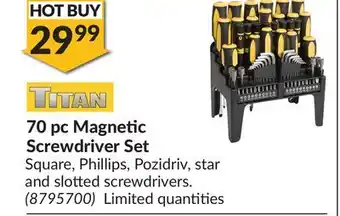 Princess Auto 70 pc magnetic screwdriver set offer