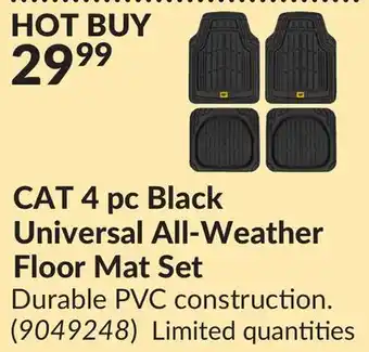 Princess Auto Cat 4 pc black universal all-weather floor mat set offer