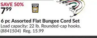 Princess Auto 6 pc assorted flat bungee cord set offer