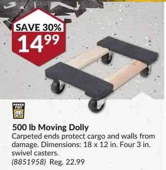 Princess Auto 500 lb moving dolly offer