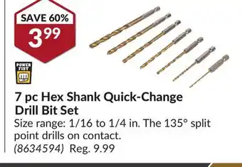 Princess Auto 7 pc hex shank quick-change drill bit set offer