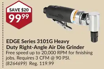 Princess Auto Edge series 3101g heavy duty right-angle air die grinder offer