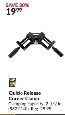 Princess Auto Quick-release corner clamp clamping offer