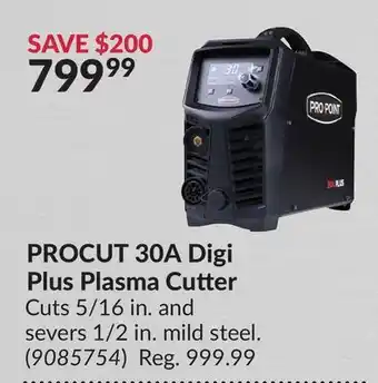 Princess Auto Procut 30a digi plus plasma cutter cuts offer