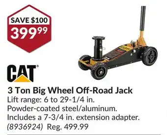 Princess Auto 3 ton big w heel off-road jack lift range offer