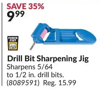 Princess Auto Drill bit sharpening jig offer
