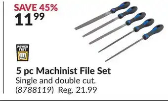 Princess Auto 5 pc machinist file set offer