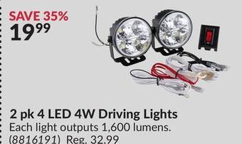 Princess Auto 2 pk 4 led 4w driving lights offer