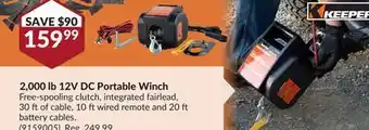 Princess Auto 2 12v dc portable winch offer
