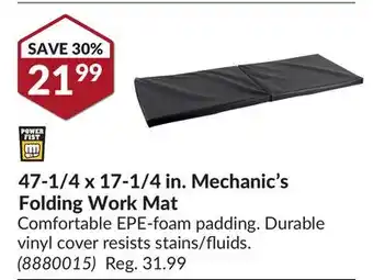 Princess Auto 47-1/4 x 17-1/4 in. mechanic's folding work mat offer